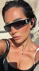 Chanel sunglasses CH6057 Size 129-145 Black White Shield Frame Gradient New