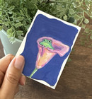 ACEO artist trading card “Daisy the tiny frog”2.5x3.5”, acrylic markers on paper — photo 3