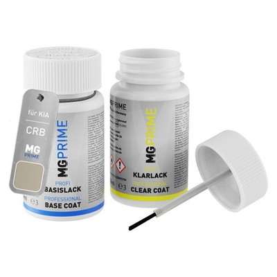 Autolack Lackstift Set für KIA CRB Crystal Beige Metallic Basis Klarlack je 50ml