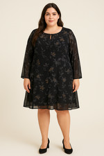 CITY CHIC BLACK BLOUSON DRESS SIZE M