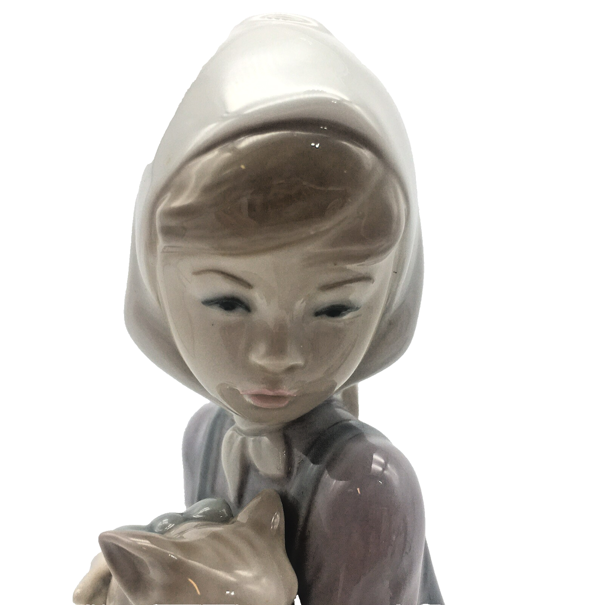 Lladro Little Friskies Retired Figurine #5032 Girl with Cat and