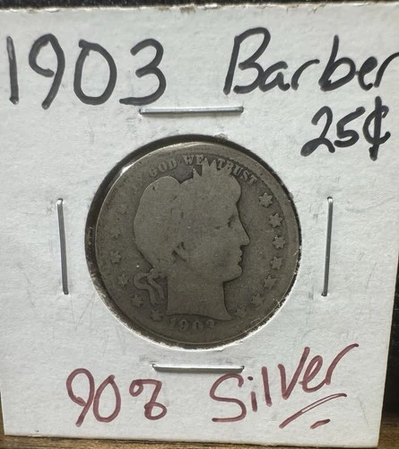 1903 Barber Quarter Silver 25c Coin