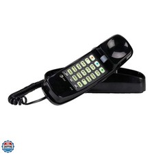 210 Basic Trimline Corded Phone, No AC Power Required, Wall-Mountable, Black