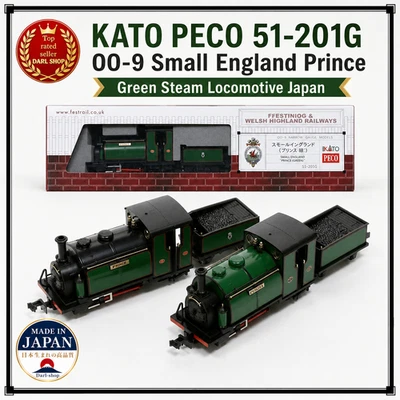 Locomotive à vapeur KATO PECO 51-201G OO-9 Small England Prince Green Japan - Photo 1/4