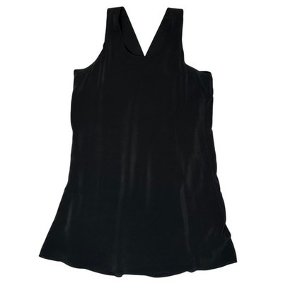 Cynthia Rowley Black Silk Racer Back Shift Dress size 8