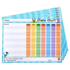 6 Pack Dry Erase Chore Chart for Kids, Reward Board with Self-Adhesive, 14.5x11"