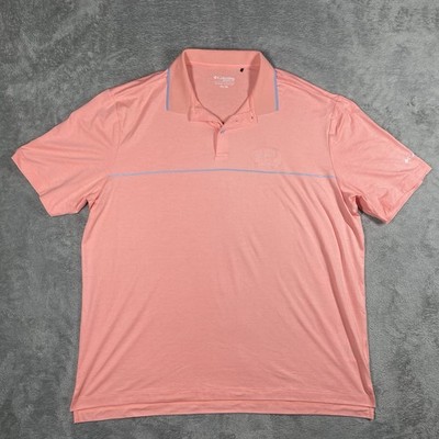 Columbia Golf Polo Shirt 2XL Peach Omni Wick Embroidered Gamble Sands EUC