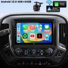 Car GPS Carplay Stereo Radio For 2014-2018 Chevrolet Silverado GMC Sierra Wifi