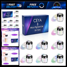 Chameleon Mica Powder Set - 8 Colors 1.12oz White Chrome Glitter Pigment Chameleon Mica Powder Set - 8 Colors 1.12oz White Chrome Glitter Pigment