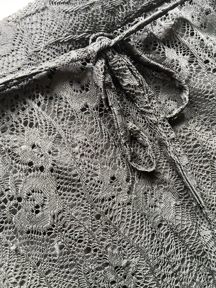 Maxi falda de encaje para mujer talla S negra semi transparente romántica gótica bruja hada oscura Foto 2 de 4