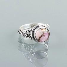 Pink Opal Turquoise Gemstone 925 Sterling Silver Ring Handmade Jewelry Ring Gift
