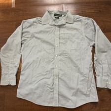 Lauren Ralph Lauren Shirt Mens Button Up 17 34/35 Striped Slim Fit Non-Iron Long