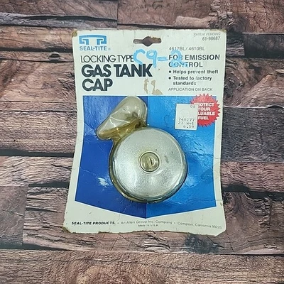 Seal Tite 4617BL 4610BL Locking Chrome Gas Cap w 2 Keys 1.5 in ID 2.5 in OD NOS - Image 1 of 4