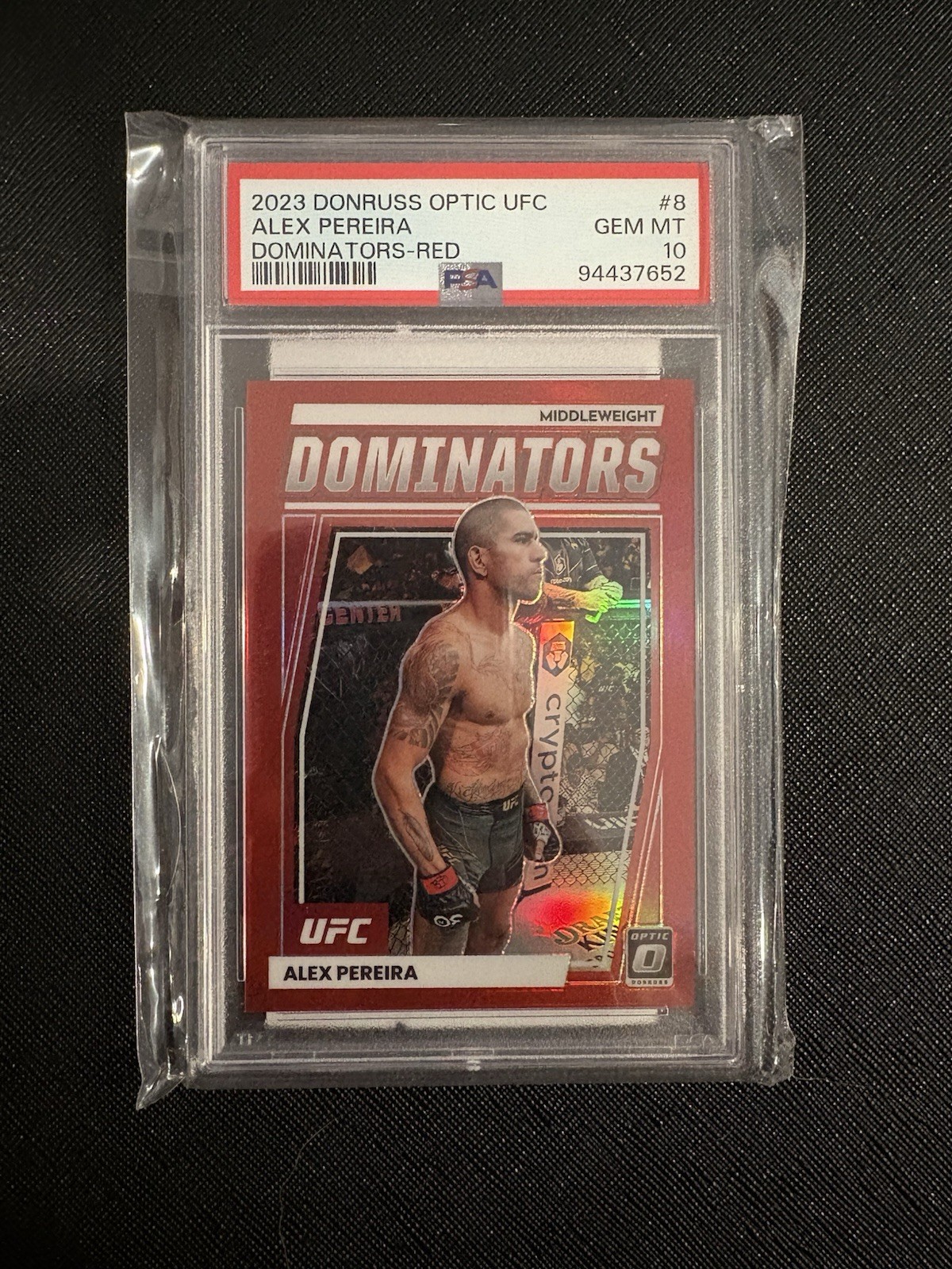Panini Donruss Optic UFC Alex Pereira Dominators Red Prizm /99 #8 PSA 10