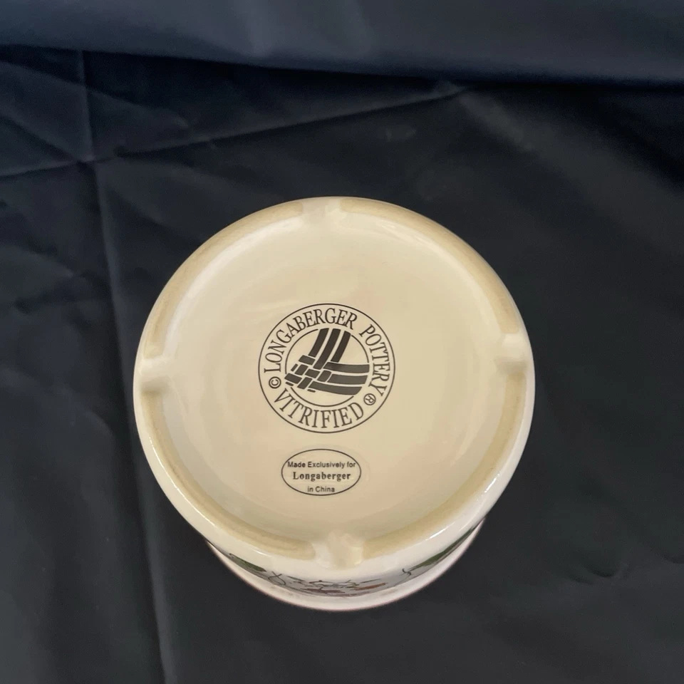 Vasija abierta floral de cerámica Longaberger Foto 3 de 4