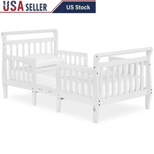 Convertible Toddler Bed 3-in-1 Low Floor Design Safety Rails Child Chair Table