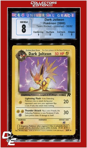Dark Jolteon (Unlimited) graded CGC 8 for sale on eBay