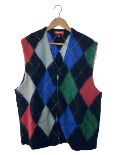 Supreme Autre Gilet XXL Nylon Multicolore à carreaux 24ss Brossé Argyle Zip Up BL