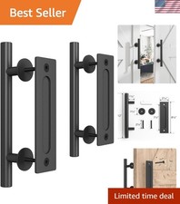 2PCS Sliding Barn Door Handle, 12 Inch Heavy Duty Pull and Flush Hardware Set...