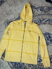 Vintage Billabong Y2K Grunge Surf Skate Zip Up Hoodie XL Yellow Striped