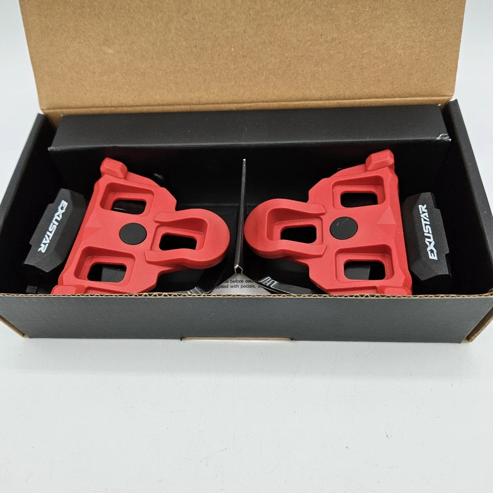 全新 - Exustar Clipless 公路自行车踏板和夹板,E-PR15,SPD-SL 兼容 — 第 3/4 张图片
