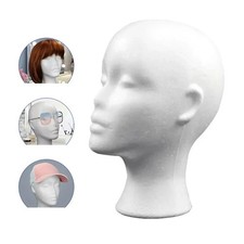 Polystyrene Foam Head Dummy Mannequin Female Model For Hat, Hair Wigs Display