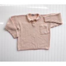 vtg One Step Up pastel peach chunky collared sweater