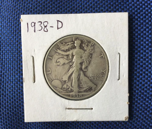 1938 D Walking Liberty Half Dollar in Good condition / Low mintage of 491,600