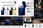 Electronic Lighter Double Arc, BATTERY, USB, GLOSS MULTI COLOR