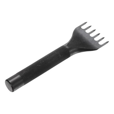 6mm 6 Prong Leather Hole Stitching Punch Tool for Hand Sewing, Black