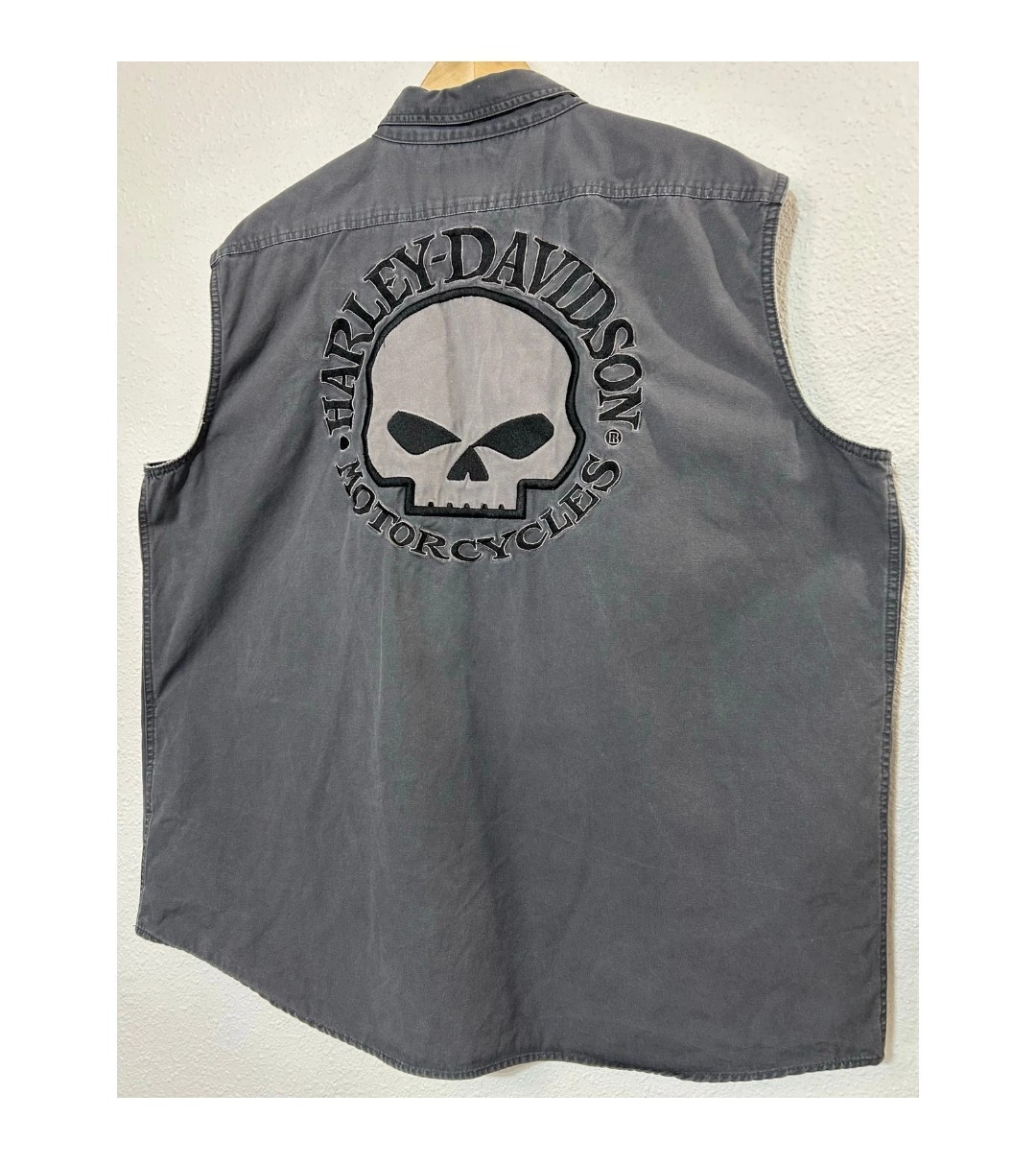 Harley Davidson Gray Button Down Collared Sleevel… - image 5