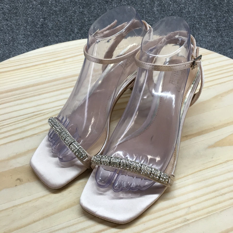 NUEVAS Sandalias Jewel Badgley Mischka para Mujer 8.5 Carisma Tacones con Tiras al Tobillo Beige Foto 3 de 4