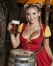 Gorgeous Cute Beautiful Oktoberfest Woman Sexy Outfit 8X10 AI Generated Print