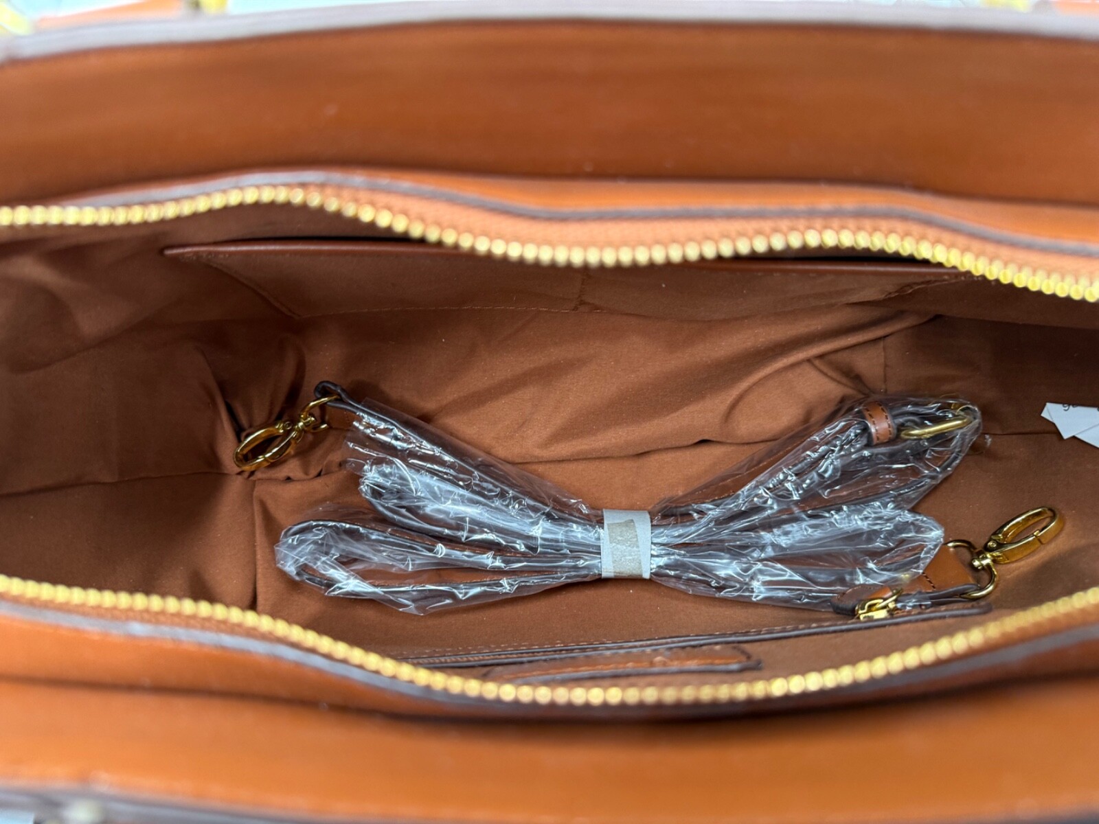 Adrienne Vittadini Signature Collection Double Handle Satchel Crossbody Beige