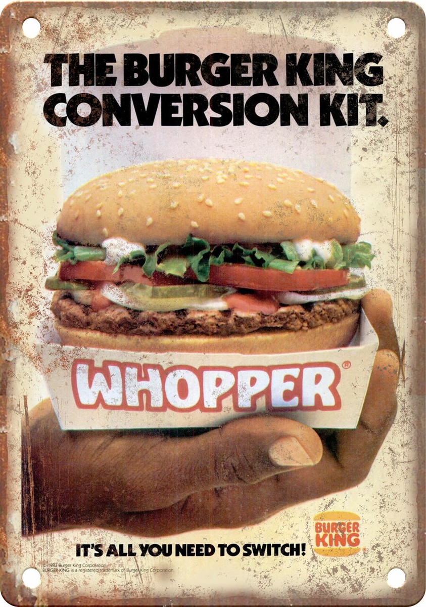 Burger King&2 看板 Burger King Wopper Vintage Ad 12