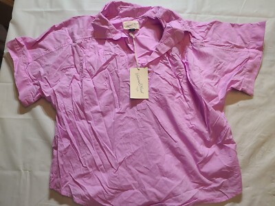 Women's Short Sleeve Pullover Blouse - Universal Thread Pink Size Medium