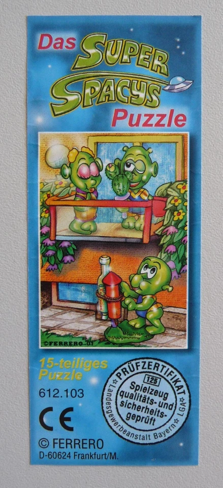 Ü-Eier Puzzle Super Spacys mit Beipackzettel 15 Teile Ferrero vollständig Kinder - Bild 3 von 4