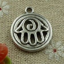 Free Ship 60 pcs tibetan silver hand charms 25x21mm L-1574