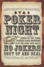Poker Night Sign No Jokers Cool Wall Decor Art Print Poster 12x18