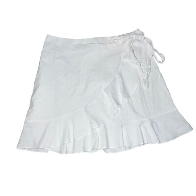 Women's Medium White Ruffle Wrap Skirt