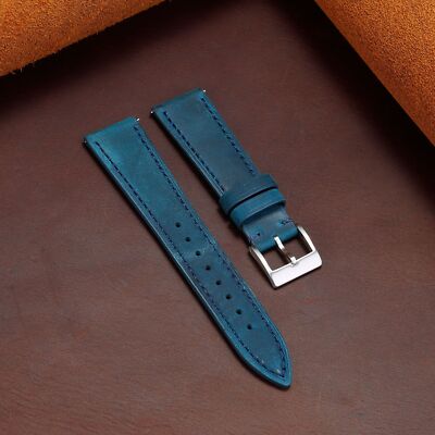 Crazy Horse Genuine Leather Watch Band Quick Release Frosted Straps Mens 18-24mm