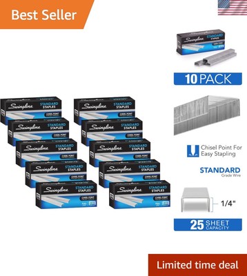 Reliable Standard Staples, 10 Pack - 5000 Staples for Hassle-Free Stapling