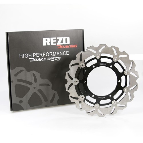 Rezo Wavy Front Brake Rotor Discs Pair for Yamaha FJR 1300 06-12 - Picture 2 of 7
