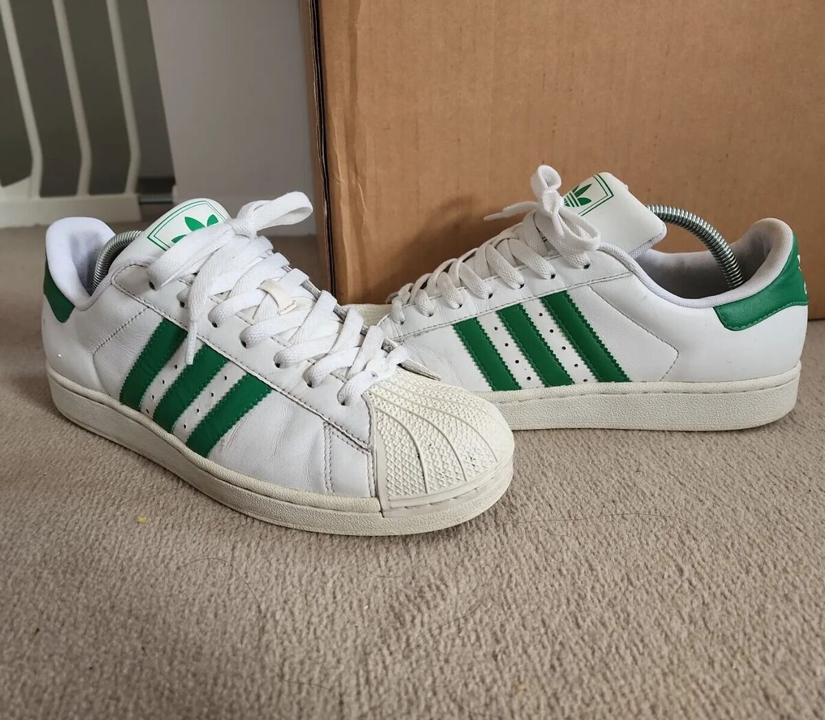Vintage 2009 Adidas Superstar 10 Stan Smith White Green 2 II Vintage 2009 Adidas Superstar 10 Stan Smith White Green 2 II