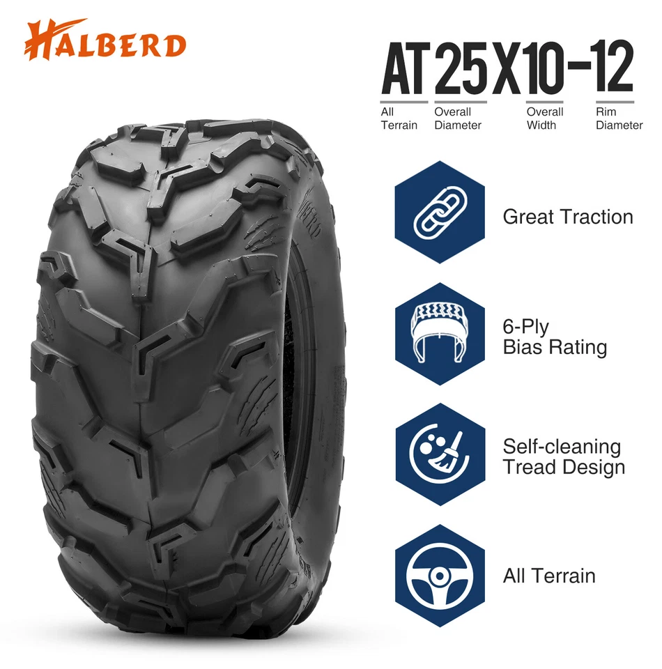 4PKS 25x8-12 25x10-12 ATV Tires UTV All Terrain 25x8x12 25x10x12 6PR Heavy Duty Foto 3 de 4