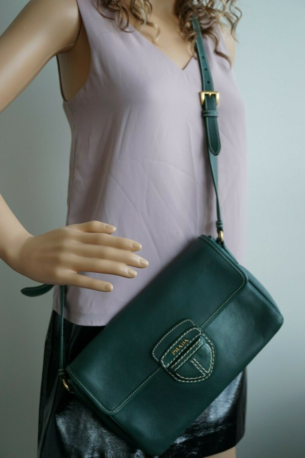 prada emerald green bag