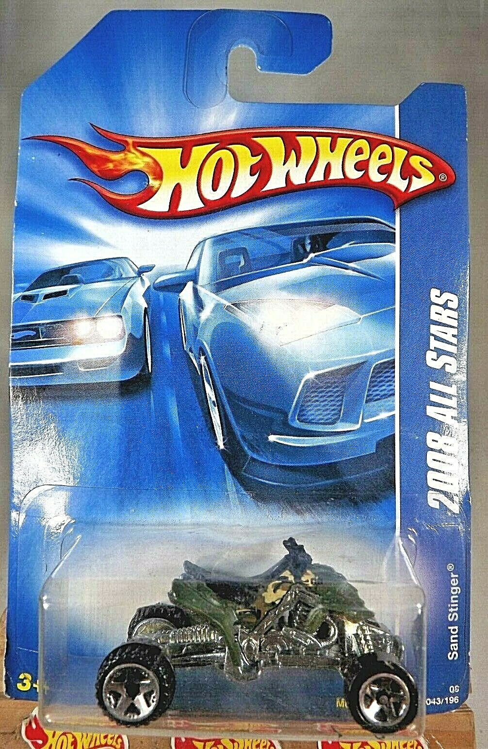 2008 Hot Wheels #43 All Stars SAND STINGER Green Variant w/Chrome ORUT5-5 Spoke