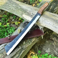 1075 Carbon Steel Tapanga Style Machete  With Leather Sheath