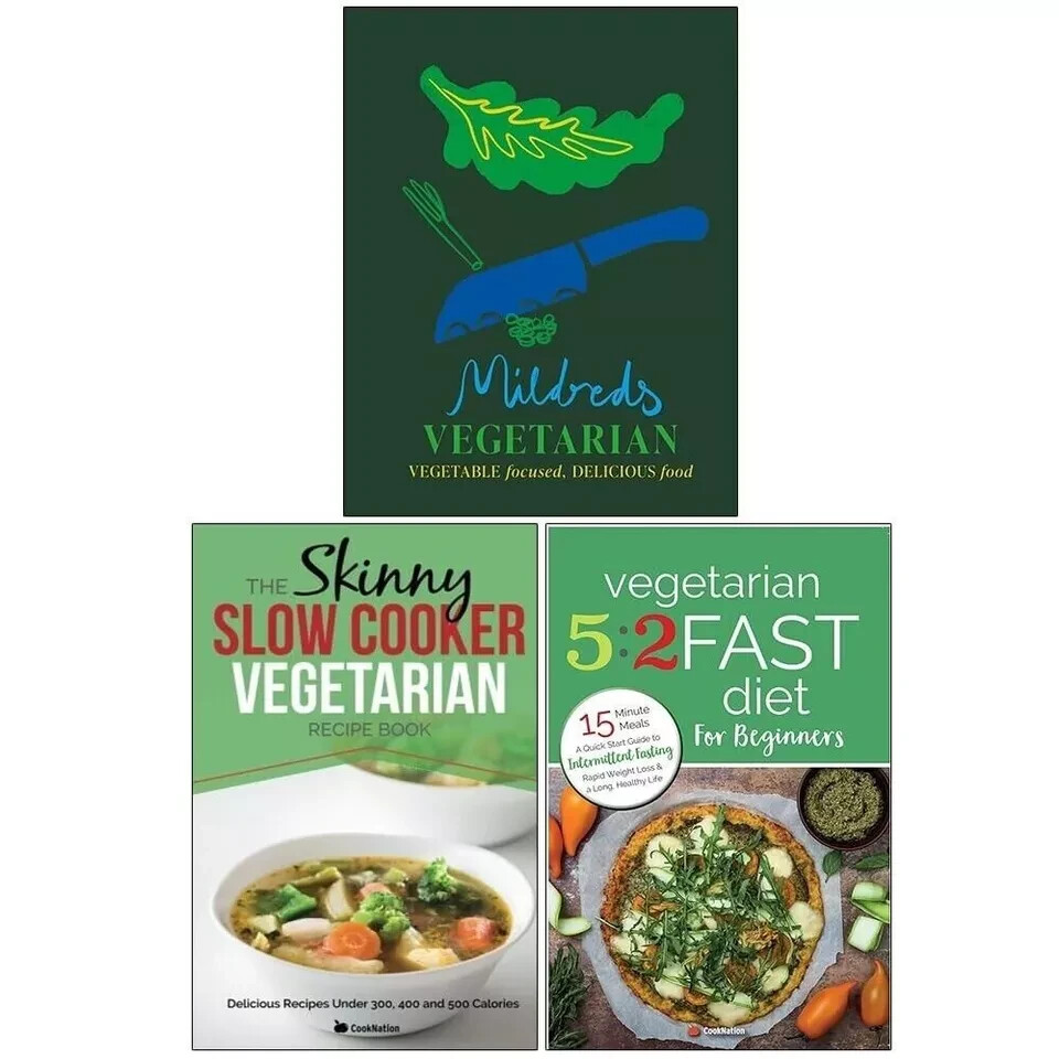 Mildreds vegetarian [HB],vegetarian 5 2 fast diet,slow cooker vegetarian 3 Books