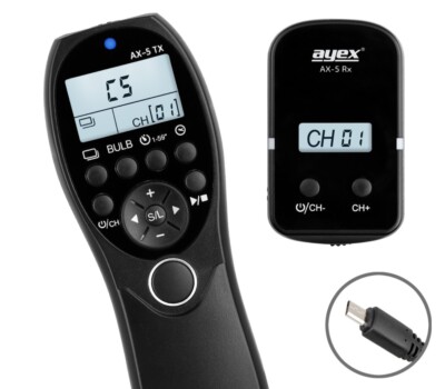ayex AX-5 Timer Funk-Fernauslöser S2 für Sony A58 NEX-3NL A7 A6000 RX100 uvm